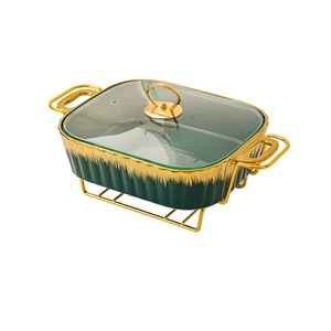 Casseruola in <span class=keywords><strong>ceramica</strong></span> per posate per uso domestico a calore leggero Hotel a secco portabottiglie con candela rettangolare europa Party - Product Image 4