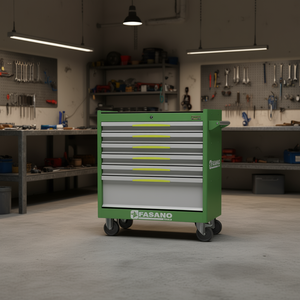 Fasano Tools 6 <b>Drawer</b> Rolling Tool Cabinet Green With Lock And Casters For <b>Workshop</b> Use - Product Image 3
