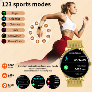 <span class=keywords><strong>Smartwatch</strong></span> BW0904 (2 Cinturini) per Donna e Uomo, Cinturino in Acciaio Inossidabile Dorato, Risposta alle Chiamate, Monitoraggio Frequenza Cardiaca, Ossigeno nel Sangue, <span class=keywords><strong>Smartwatch</strong></span> Sportivo - Product Image 5