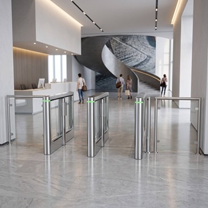Porte tournante à reconnaissance faciale, en acier inoxydable, avec lecteur RFID, moteur servo, contrôle d'accès biométrique pour musée et bureau - Product Image 1