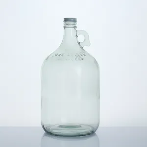 زجاج 2 لتر شفاف مع غطاء لولبي لحجم زجاجي متنوع زجاجات زجاجية واضحة من الكهرمان للبيع