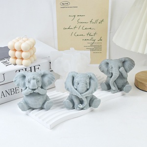 Moule en silicone 3D éléphant pour bougie en résine animale, idéal pour la décoration intérieure et les bougies parfumées (vente en gros) - Product Image 1