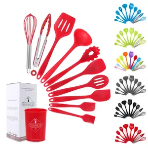 Bán buôn 11-Piece không dính Bếp Cookware Set Silicone đồ dùng nhà bếp và nấu ăn công cụ