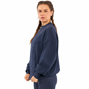Vente en gros de vêtements de fitness pour femmes, vêtements d'hiver très demandés, pull de sport en molleton brodé, col rond, coupe-vent, en spandex/coton - Product Image 2
