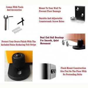 รางเลื่อนติดผนังแบบปรับได้ขนาดใหญ่ WEKIS พร้อมล้อลูกปืนสำหรับด้านล่างของประตูบานเลื่อน - Product Image 4