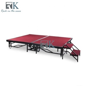 Red Folding <b>Stage</b> <b>Platform</b> with Steps Concert Exhibits Quick Setup <b>Stage</b> - Product Image 5