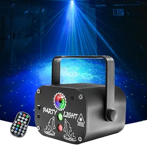 Taşınabilir USB mini lazer ışını projektör düğün sahne ışık disko kulübü dj ses aktif parti ışığı uzaktan kumanda ile