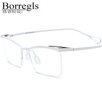 Gafas Borregls de Titanio para Hombre, Diseño 2025, Montura Semi-Rimless, Ligeras, Cuadradas, Modelo 185920