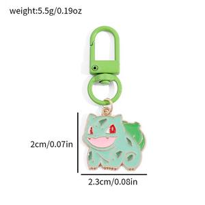 Q Y <b>Anime</b> Style Metal <b>Keychain</b> Pendant Set with Enamel Character Charms and Colorful Clips for Backpack Decoration - Product Image 3