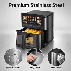 <span class=keywords><strong>Friteuse</strong></span> à air intelligente 9L en promotion, démarrage différé 24H, double chauffage supérieur et inférieur, 20-en-1, fenêtre visible LED tactile, <span class=keywords><strong>sans</strong></span> <span class=keywords><strong>huile</strong></span>, numérique - Product Image 6