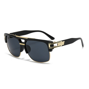 Nouvelles lunettes de soleil <span class=keywords><strong>Bettega</strong></span> pour hommes, style européen et américain, monture large, double pont, tendance rétro - Product Image 4