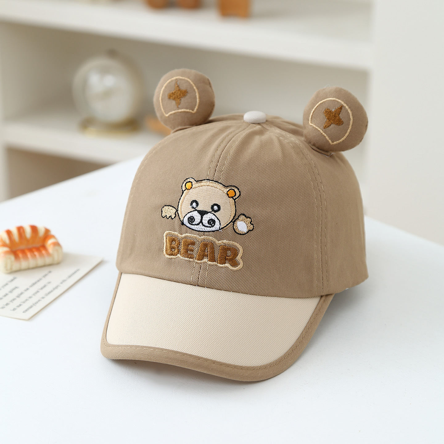 Oso bordado - caqui + m