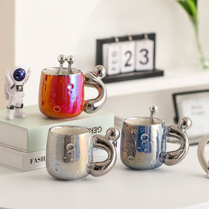 Commercio all'ingrosso regalo creativo Design del <span class=keywords><strong>cratere</strong></span> della luna placcatura in argento tazze di porcellana personalizzabili tazza da caffè in ceramica con manico - Product Image 1