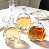 Bouteille en verre sur mesure, 700 ml, 900 g, coupe bouclée, verre super flint, base lourde, pour brandy, whisky, liqueur