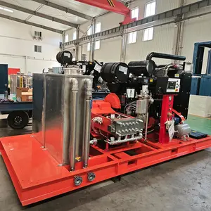 1800bar pressure mobile diesel engine driven UHP cleaning machine high pressure hydro blasting equipment