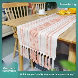 Elegante Decorazione da Tavola, Runner in Cotone Jacquard <span class=keywords><strong>con</strong></span> Nappe Geometriche, Ideale per Feste e Matrimoni - Product Image 2