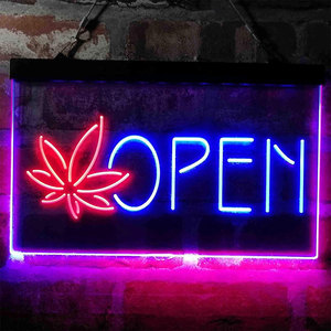 Wholesale Custom Sign Board Smoking <strong>Led</strong> Light Leaf Open <strong>Led</strong> Neon Sign for Bar <strong>Man</strong> Cave Room Decor - Product Image 2