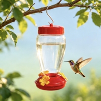 Décorations de jardin suspendues pour l'extérieur, porte-fleurs, bouteille transparente, mangeoire pour colibris