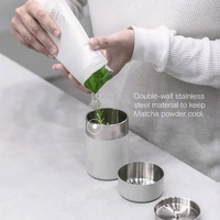 Boîtes à thé matcha en acier inoxydable, récipients texturés pour thé, café et sucre, boîtes personnalisées pour matcha, récipients domestiques pour le stockage du café et du sucre