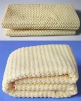 Serviettes de nettoyage 3D jaunes en PVA, sans traces d'eau, simple face, 64x43cm, pour vitres, voiture et maison, super absorption d'eau, avec seau en plastique