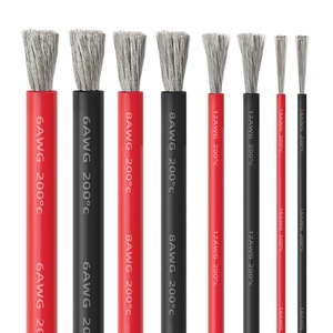 4AWG 6AWG 8AWG Örgülü Ultra Esnek Kauçuk Silikon Kablo 600V 200°C Isıya Dayanıklı Elektrik Telleri Havai Hattlar - Product Image 4
