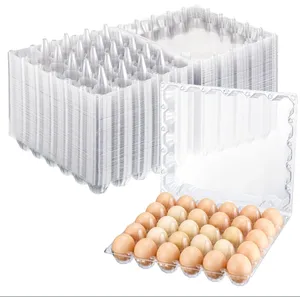 Factory custom 15 20 30 grid egg collection tray blister food storage packaging box plastic egg trays for 30 eggs