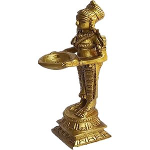 PARIJAT HANDICRAFT's Brass Deeplaxmi Showpiece Decoraciones para el hogar y la cocina un par para Pooja Aarti Decor - Product Image 6