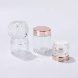 Wholesale Custom Face Cream Jar Glass 1 Oz 2 Oz 3 Oz 4 Oz Clear Cosmetic Glass Jar