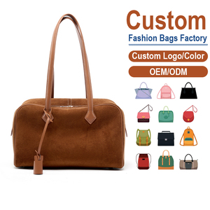 กระเป๋าโท้ทหนังวัวนูบัคชั้นบนสุด สีน้ำตาลคาราเมล สไตล์เรโทร พรีเมียม ความจุขนาดใหญ่ เหมาะสำหรับพกพาไปทำงาน สะพายใต้วงแขน รับผลิตแบบ OEM - Product Image 1