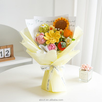 Abgeschlossene handgemachte künstliche handgemachte Lily Rose Tulpe gestrickte Häkel blumenstrauß zum Valentinstag