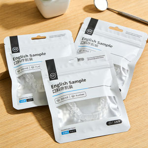 Lage minimale bestelhoeveelheid, driezijdig gesealde orthodontische aligners platte ziplock zakken, verpakkingszak voor onzichtbare aligners, tandheelkundig hulpmiddel - Product Image 3