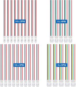 JST-XH Connector Kit, XH 2.54Mm 2/3/4/5 Pin Header Pria dan Wanita Konektor Plug Adapter dengan Kabel Kawat Datar 150Mm 24AWG Comp - Product Image 5