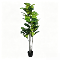 Ficus lyrata réaliste avec accents floraux permanents pour créer une touche distinctive dans les espaces commerciaux intérieurs