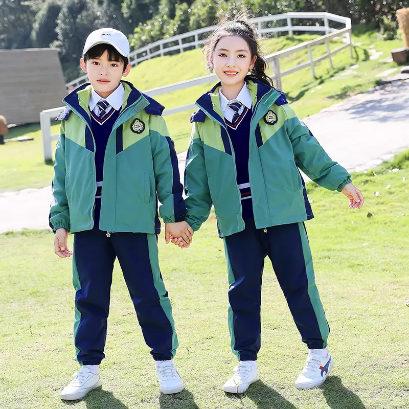 Jaket seragam sekolah anak, setelan baju seragam sekolah musim gugur modis gaya Korea, jaket olahraga santai untuk pelajar sekolah menengah, desain gaya Korea