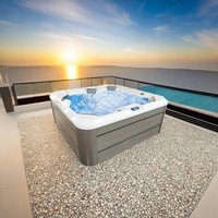 Jacuzzi de luxe en acrylique pour 2 à 4 personnes, bain à remous blanc, Massage, Spa extérieur, bain à remous, Plug and Play, bo