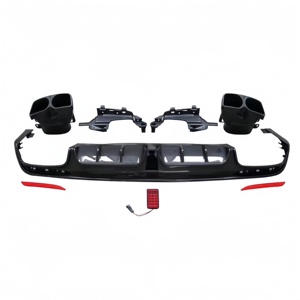 ดิฟฟิวเซอร์หลังทรงคาร์บอนสไตล์ <span class=keywords><strong>BRABUS</strong></span> พร้อมท่อไอเสียแบบ Quad สำหรับ Mercedes W222 ปี 2014-2017 - Product Image 1