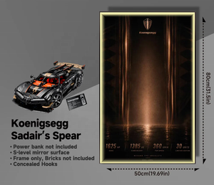 Vitrina de Pared con Iluminación LED Integrada para Exhibición de Modelos de Autos <span class=keywords><strong>Koenigsegg</strong></span> <span class=keywords><strong>Jesko</strong></span>, Marco de Espejo, Diseño Moderno - Product Image 2