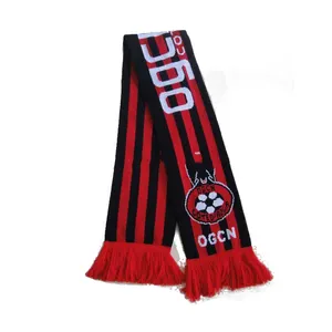 Chengxing brand custom design rugby team OGCN france fans rugby gift football scarf