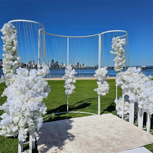 SMOOTH Metal <b>Backdrop</b> Artificial Flower Gold Metal Frame <b>Backdrop</b> <b>Stand</b> S Shape Metal Wedding Arch <b>Backdrop</b> - Product Image 1