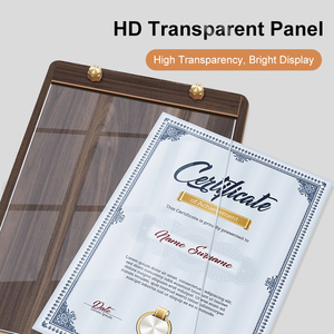 Vát menu giấy Poster gỗ <span class=keywords><strong>Acrylic</strong></span> hiển thị chủ Walnut soleplate ba chiều kim loại vít cho uống cửa hàng nhà hàng - Product Image 3