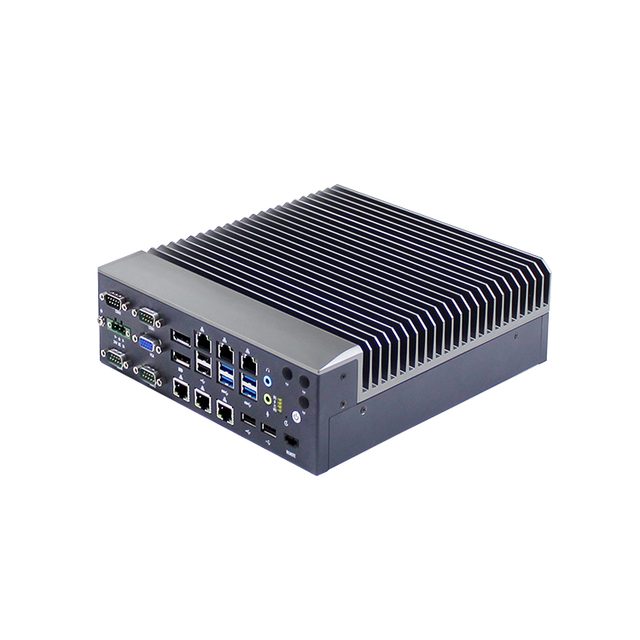 Rugged Fanless Industrial PC 6 LAN Ports 4K Display RS232/485 Watchdog Industrial PC for Machine Vision Applications