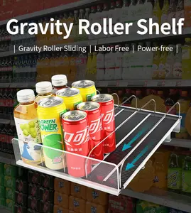Automatic Retail Store Supermarket Plastic Gravity Self Feed Shelves Roller Sliding Drink Shelf For Cooler