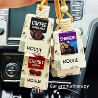 Flacon de parfum liquide de luxe en gros de 10 ml pour voiture, diffuseur d'air suspendu en verre carré avec logo personnalisé, Zhejiang