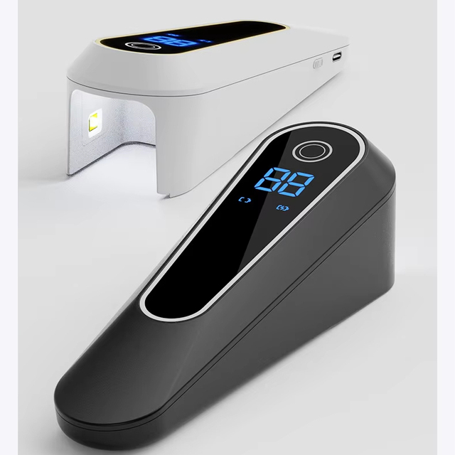 Mini UV Led Nail Lamp NEW 2 in 1 Head LCD Display Flash Curing Gel Handheld Rechargeable