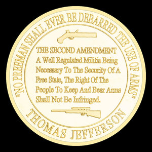 Moneda de recuerdo de La Segunda Enmienda DE LA Constitución DE LOS Estados Unidos chapada en oro Derecho a mantener y llevar armas coleccionables - Product Image 6