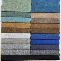 Usine directe abordable 100% Polyester uni Faux lin tissé enduit tissu d'ameublement Textile à la maison canapé lin Look tissu