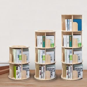 Wohn möbel antike Bambus Massivholz Bücherregale Kinder rotierende Bücherregal - Product Image 1