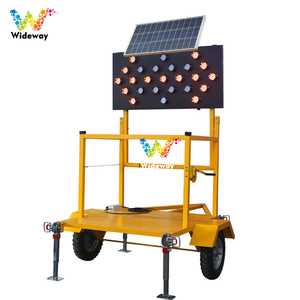 25 işıklar sarı yanıp sönen C100MM DC12V LED güneş yol trafik güvenliği katlanır LED ok pano işareti - Product Image 5