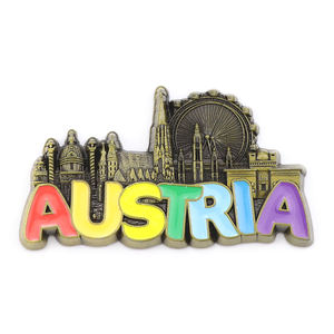 Wholesale Customized Design Metal Country Austria Vienna Tourist Souvenir Refrigerator <strong>Fridge</strong> <strong>Magnets</strong> - Product Image 2