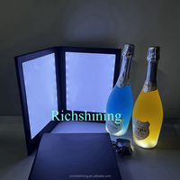 RICHSHINING Menu de table à 3 panneaux pliable et personnalisé avec rétro-éclairage LED pour restaurant